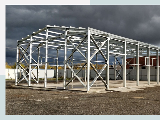 Двускатные ангары в Асбест от 606 руб. за квадрат