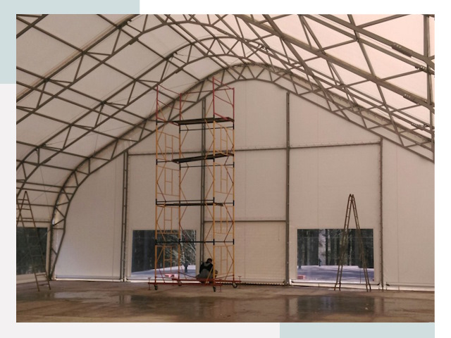 Шатровые ангары в Асбесте